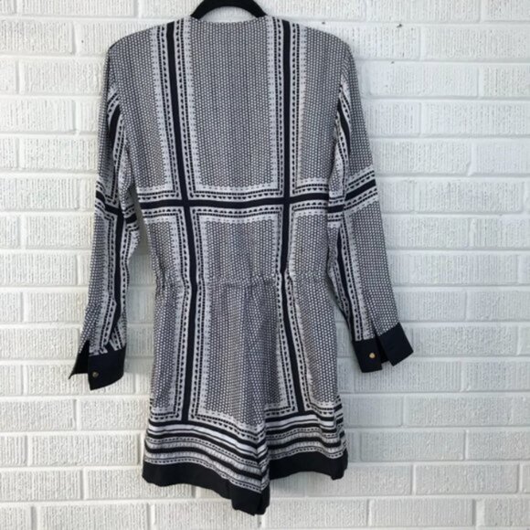 New Revolve x Rachel Zoe Phoebe 100% silk geometric print button front romper - Picture 10 of 16